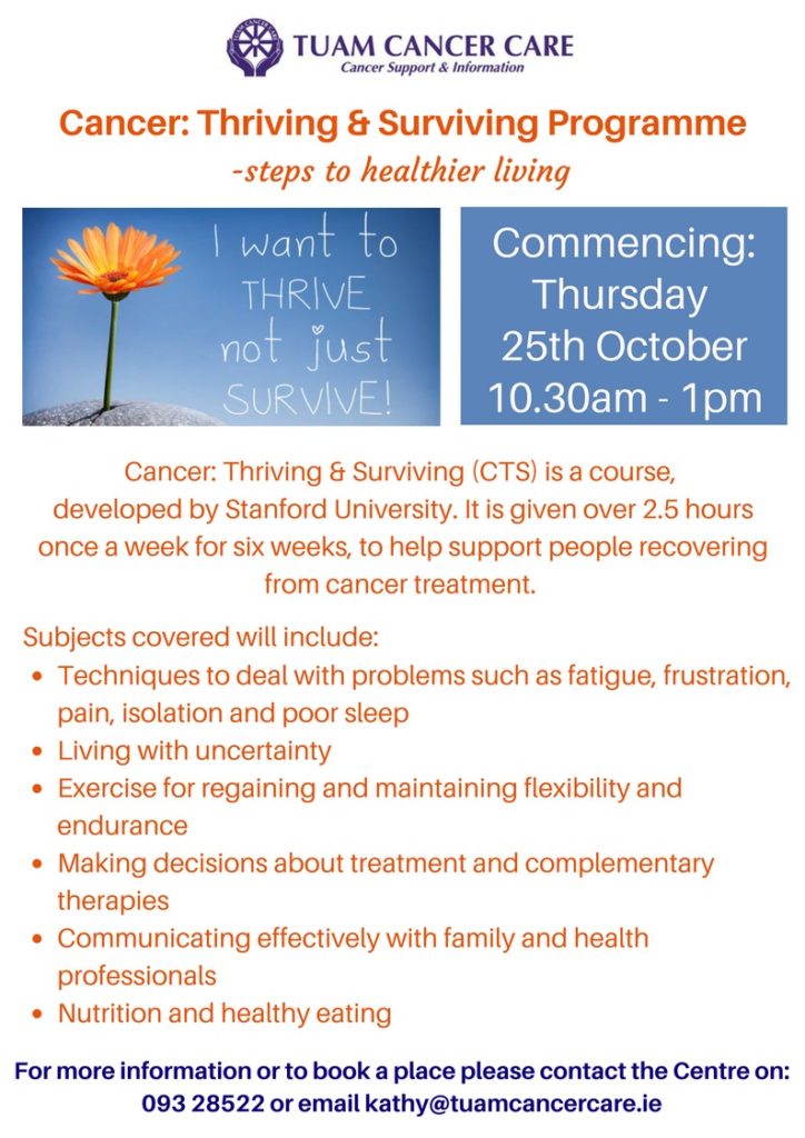 Cancer Thriving And Surviving Programme – Steps To Healthier Living ...